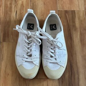 Veja Off-White Canvas Lace-Up Sneakers